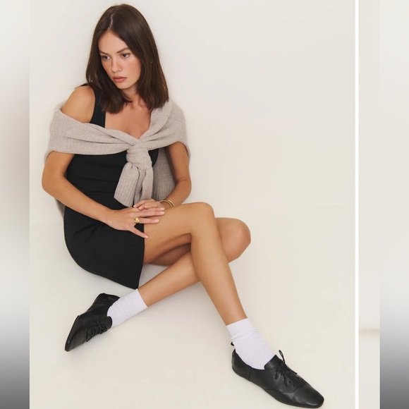 Reformation Shoes - Reformation Marie Lace-up Oxford Black - Size 7.5